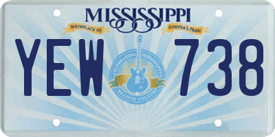 MS license plate YEW738