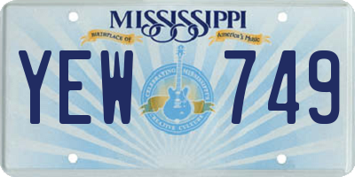 MS license plate YEW749