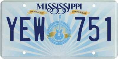 MS license plate YEW751