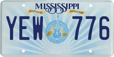 MS license plate YEW776
