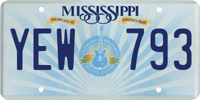 MS license plate YEW793