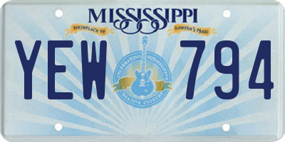 MS license plate YEW794
