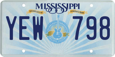 MS license plate YEW798