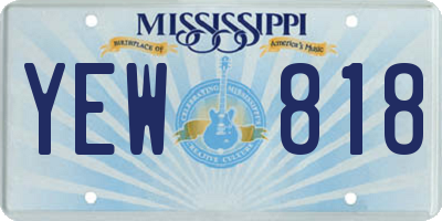 MS license plate YEW818