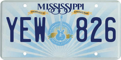 MS license plate YEW826