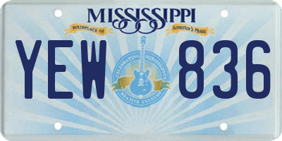 MS license plate YEW836