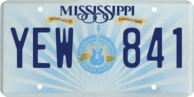 MS license plate YEW841