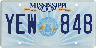 MS license plate YEW848