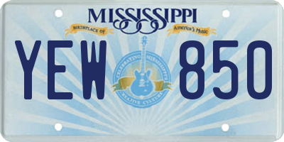 MS license plate YEW850