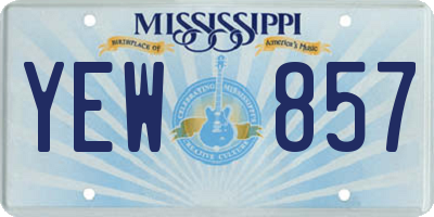 MS license plate YEW857