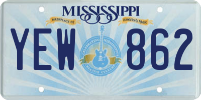 MS license plate YEW862