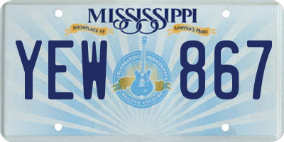 MS license plate YEW867