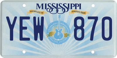 MS license plate YEW870
