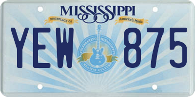 MS license plate YEW875