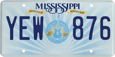 MS license plate YEW876