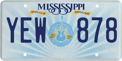 MS license plate YEW878