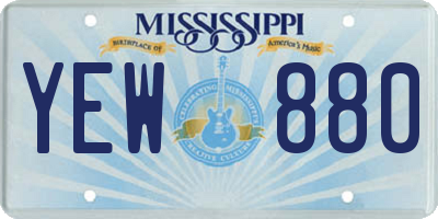MS license plate YEW880
