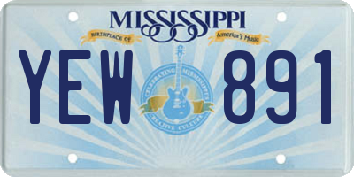 MS license plate YEW891