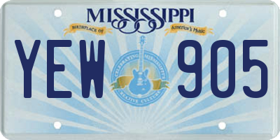 MS license plate YEW905