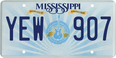 MS license plate YEW907