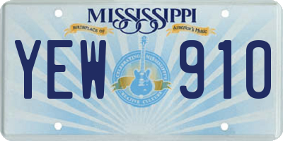 MS license plate YEW910