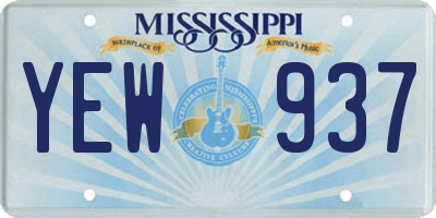 MS license plate YEW937