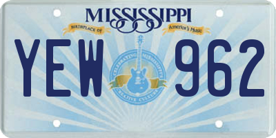 MS license plate YEW962