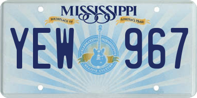 MS license plate YEW967