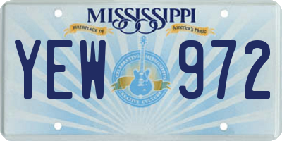 MS license plate YEW972
