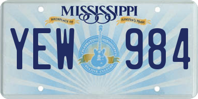 MS license plate YEW984