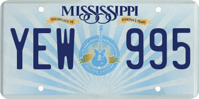 MS license plate YEW995