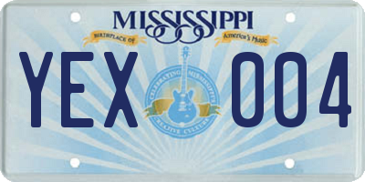 MS license plate YEX004