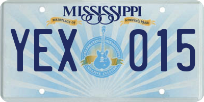 MS license plate YEX015