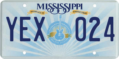 MS license plate YEX024