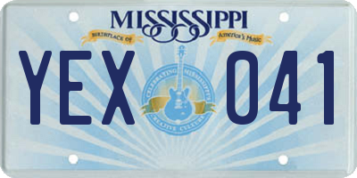 MS license plate YEX041
