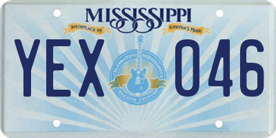 MS license plate YEX046