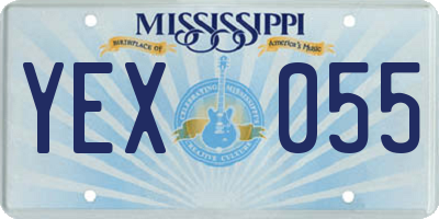 MS license plate YEX055