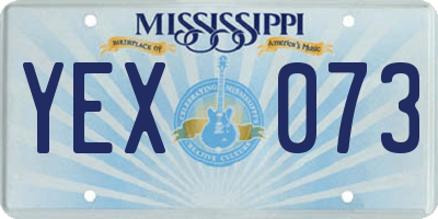 MS license plate YEX073