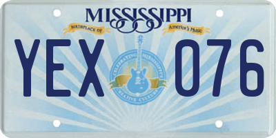 MS license plate YEX076