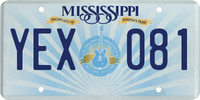MS license plate YEX081