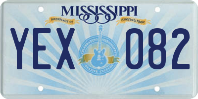 MS license plate YEX082