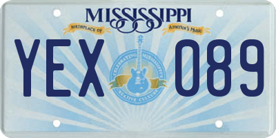MS license plate YEX089