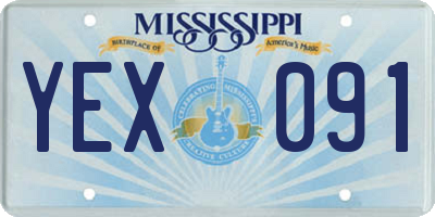 MS license plate YEX091