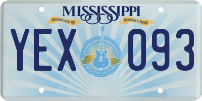 MS license plate YEX093