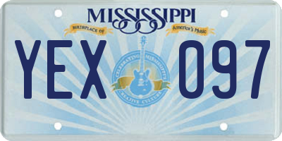 MS license plate YEX097
