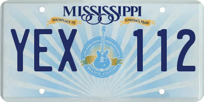 MS license plate YEX112