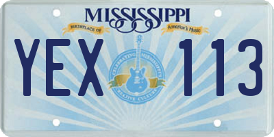 MS license plate YEX113