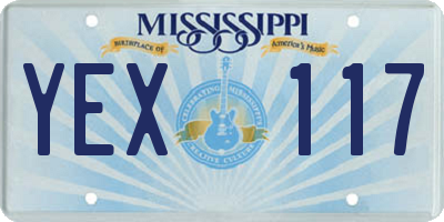 MS license plate YEX117