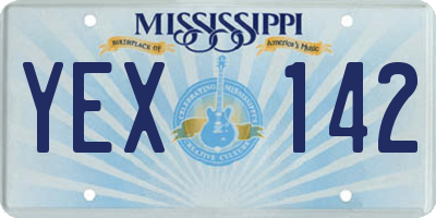 MS license plate YEX142
