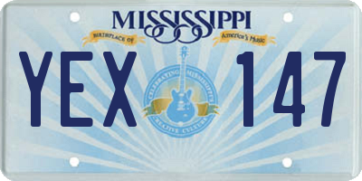 MS license plate YEX147